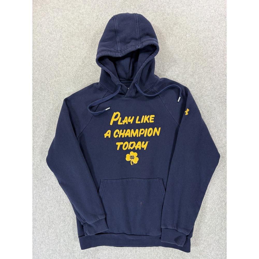 Notre Dame Fighting Irish Under Armour Hoodie Sweatshirt (Men's Small) Blue